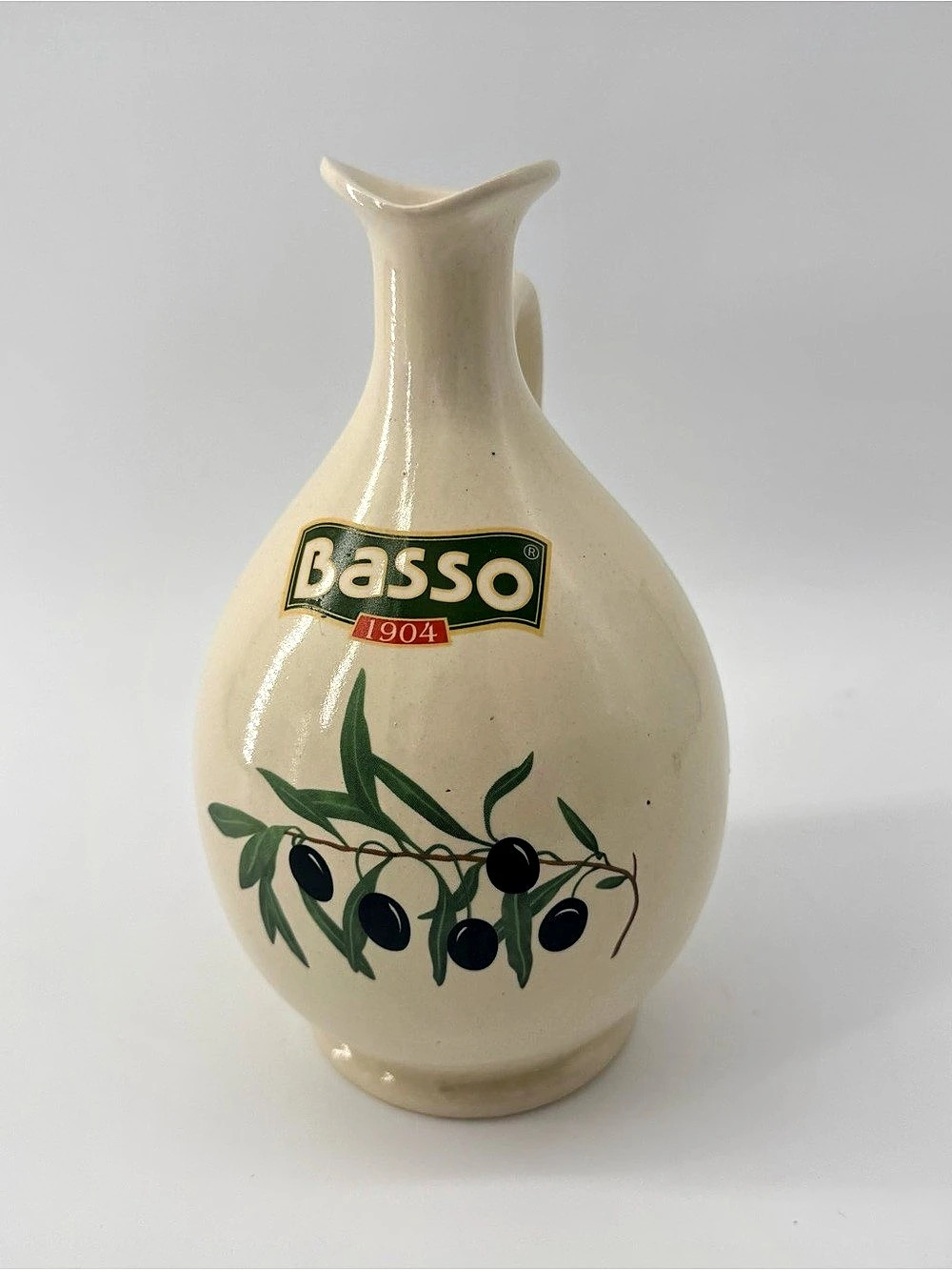 Basso 1904 Olive Motif Ceramic Pitcher Cream